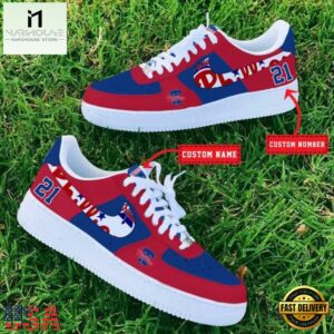 MLB Philadelphia Phillies Baseball Team Design Air Force 1 Shoes Sneaker
