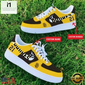 MLB San Diego Padres Baseball Team Design Air Force 1 Shoes Sneaker