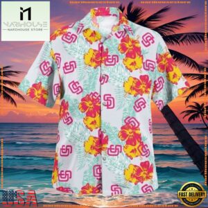 MLB San Diego Padres Hibiscus Bloom Summer Hawaiian Shirt