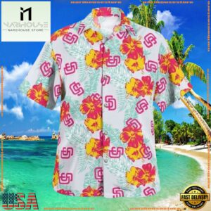 MLB San Diego Padres Hibiscus Bloom Summer Hawaiian Shirt For Mens Womens 7 MLB San Diego Padres Hibiscus Bloom Summer Hawaiian Shirt
