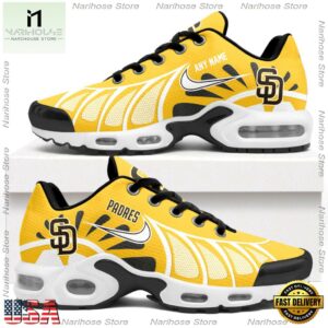MLB San Diego Padres Personalized Air Max Plus Shoes, Baseball Team Logo TN Shoes Design