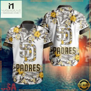 MLB San Diego Padres Special Tropical Flower Hawaiian Shirt, Baseball Team Button Shirt Design