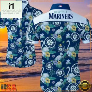 MLB Seattle Mariners Aloha Hawaiian Shirt Summer Button UpGroup