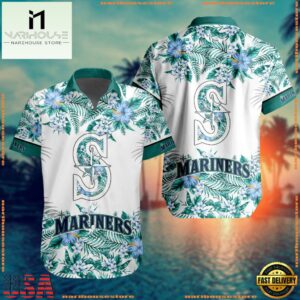 MLB Seattle Mariners Special Tropical Flower Hawaiian Shirt, Baseball Team Button Shirt Design
