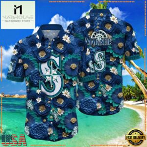 MLB Seattle Mariners Tropical Flower Summer Hawaiian Shirt