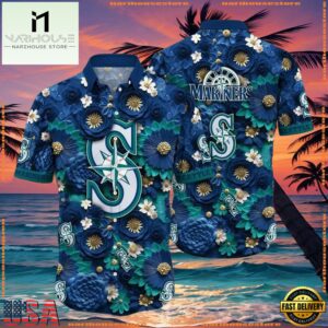 MLB Seattle Mariners Tropical Flower Summer Hawaiian Shirt