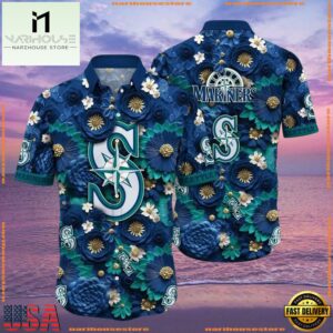 MLB Seattle Mariners Tropical Flower Summer Hawaiian Shirt