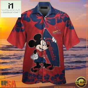 MLB St. Louis Cardinals Mickey Mouse Aloha Shirt