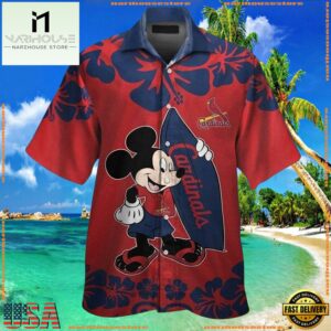 MLB St. Louis Cardinals Mickey Mouse Aloha Shirt