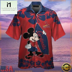 MLB St. Louis Cardinals Mickey Mouse Aloha Shirt