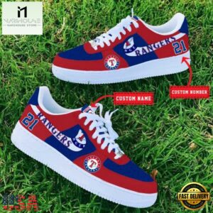 MLB Texas Rangers Baseball Team Design Air Force 1 Shoes Sneaker