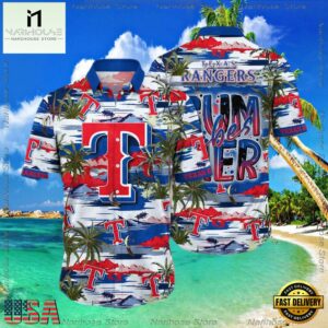 MLB Texas Rangers Flower Aloha Hawaiian Shirt, Summer Football