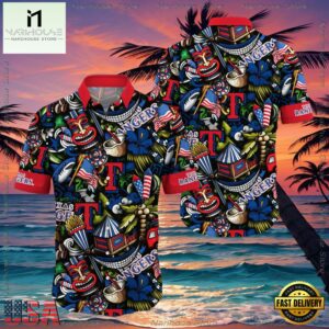 MLB Texas Rangers Flower Aloha Hawaiian Shirt