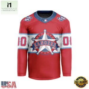 MLB Texas Rangers Special Hockey Jersey Design Concept