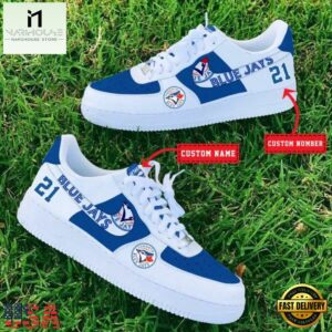 MLB Toronto Blue Jays Baseball Team Design Air Force 1 Shoes Sneaker