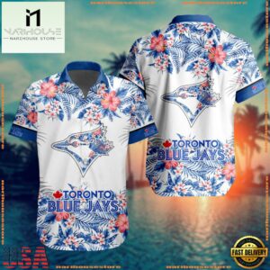 MLB Toronto Blue Jays Special Tropical Flower Hawaiian Shirt, Baseball Team Button Shirt Design