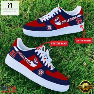 MLB Washington Nationals Baseball Team Design Air Force 1 Shoes Sneaker