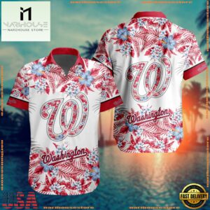 MLB Washington Nationals Special Tropical Flower Hawaiian Shirt, Baseball Team Button Shirt Design