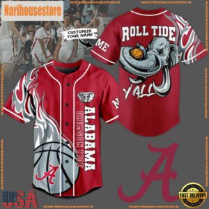 NCAA Alabama Crimson Tide Basketball Mascot Yall Baseball Jersey