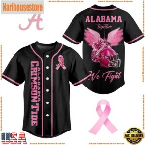 NCAA Alabama Crimson Tide Breast Cancer Awareness We Fight Baseball Jersey