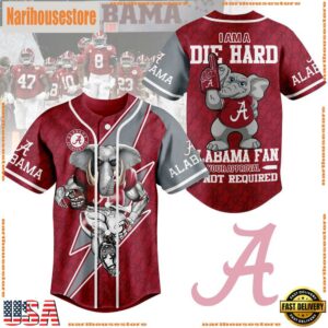 NCAA Alabama Crimson Tide I Am A Die Hard Baseball Jersey