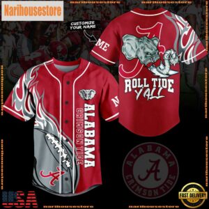 NCAA Alabama Crimson Tide Mascot Yall Baseball Jersey