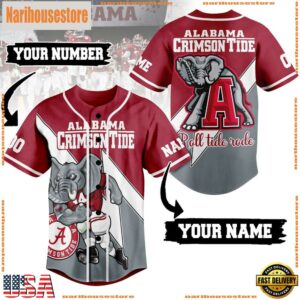 NCAA Alabama Crimson Tide Mastcot Football Baseball Jersey