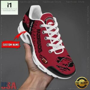 NCAA Arkansas Razorbacks Football Custom Air Max Plus Shoes