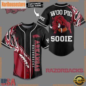 NCAA Arkansas Razorbacks Woo Pig Sooie Baseball Jersey