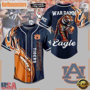 NCAA Auburn Tigers War Dawn Eagle Baseball Jersey