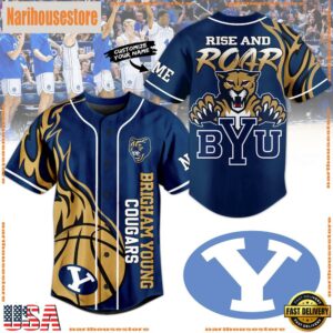 NCAA BYU Cougars Football Mascot Ready To Fight Custom Baseball Jersey