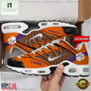 NCAA Clemson Tigers Sport Football Logo Custom Air Max Plus Shoes