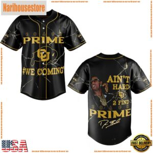 NCAA Colorado Buffaloes Ain't Hard 2 Find Coach Prime Signature Baseball Jersey