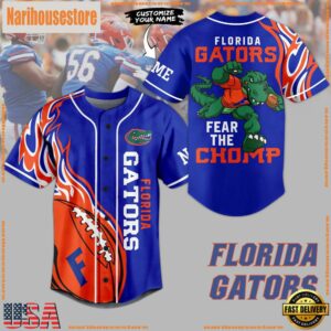 NCAA Florida Gators Fear The Chomp Baseball Jersey