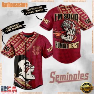 NCAA Florida State Seminoles Football Mascot Ready To Fight Custom Baseball Jersey