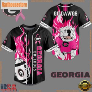 NCAA Georgia Bulldogs Mascot Go Dawgs Black Baseball Jersey