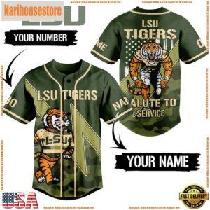 NCAA LSU Tigers Salute To Service Baseball Jersey