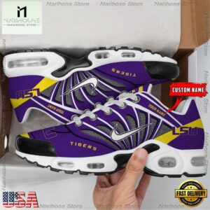 NCAA LSU Tigers Sport Football Logo Custom Air Max Plus Shoes
