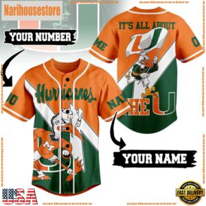 NCAA Miami Hurricanes Football It's All About The U Baseball Jersey