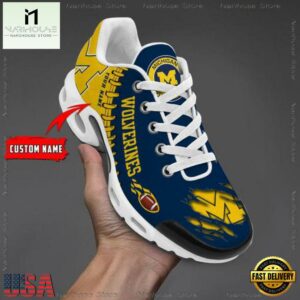 NCAA Michigan Wolverines Football Custom Air Max Plus Shoes