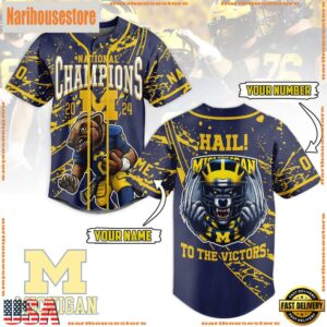 NCAA Michigan Wolverines National Champions Victors Baseball Jersey