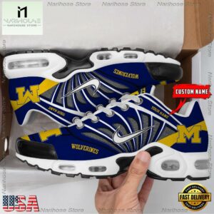 NCAA Michigan Wolverines Sport Football Logo Custom Air Max Plus Shoes