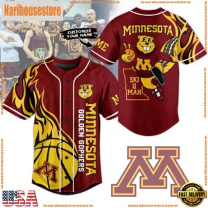 NCAA Minnesota Golden Gophers Football Mascot Ready To Fight Custom Baseball Jersey