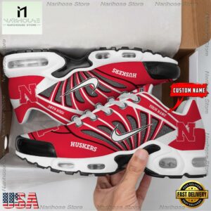 NCAA Nebraska Cornhuskers Sport Football Logo Custom Air Max Plus Shoes