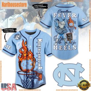NCAA North Carolina Tar Heels Basketball Caroline Fever Heels Baseball Jersey
