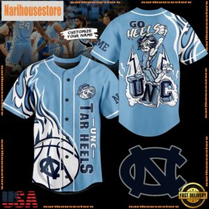 NCAA North Carolina Tar Heels Basketball Mascot Go Heels UNC Baseball Jersey