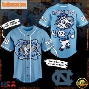 NCAA North Carolina Tar Heels Big Mascot Logo Baseball Jersey