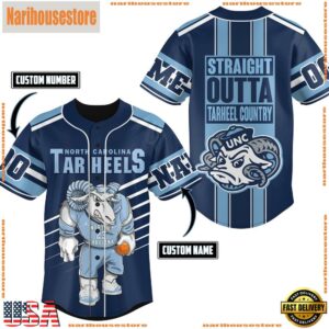 NCAA North Carolina Tar Heels Straight Outta Tarheel Country Baseball Jersey