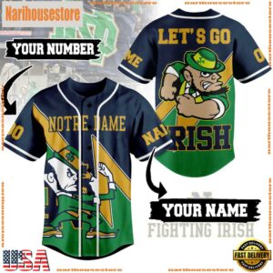 NCAA Notre Dame Fighting Irish Let's Go Irish Baseball Jersey