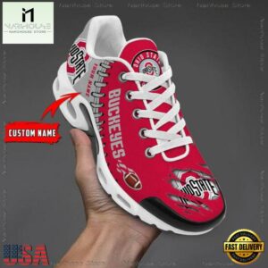 NCAA Ohio State Buckeyes Football Custom Air Max Plus Shoes